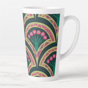 Tasse Latte motif vert en forme de coquillage