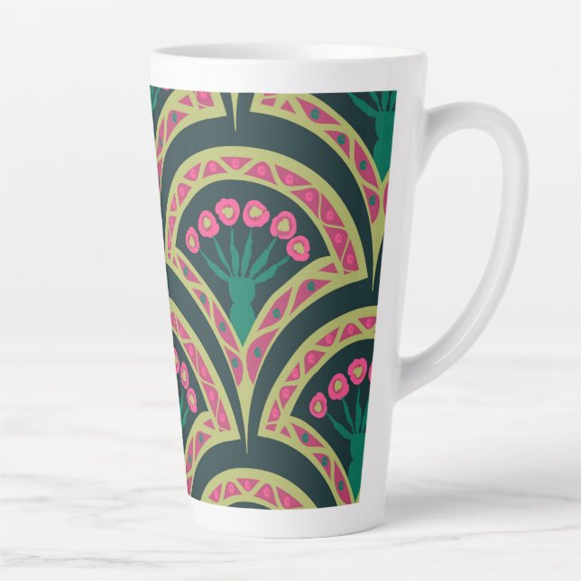Tasse Latte motif vert en forme de coquillage (Droite)