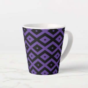 Tasse Latte Motif violet et diamant noir