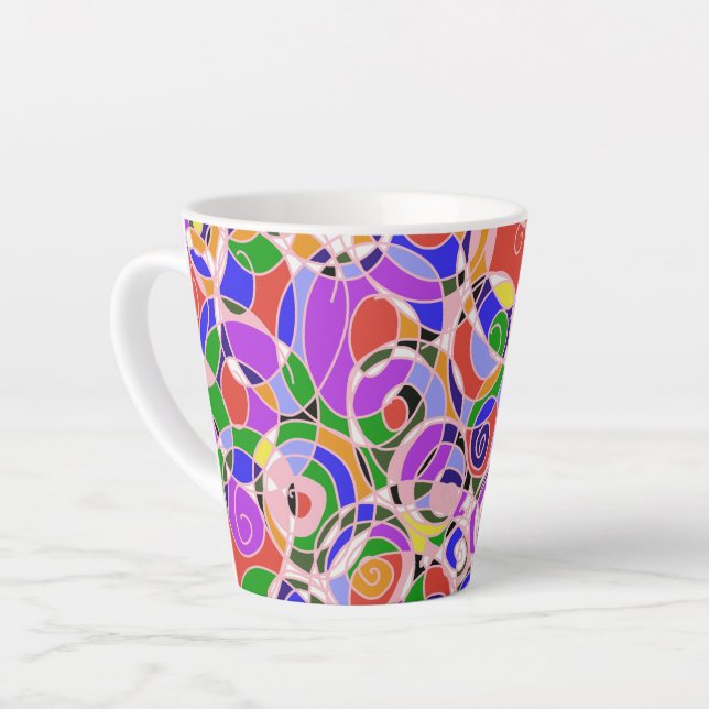 Tasse Latte  Motifs Abstraits  (Angle gauche)