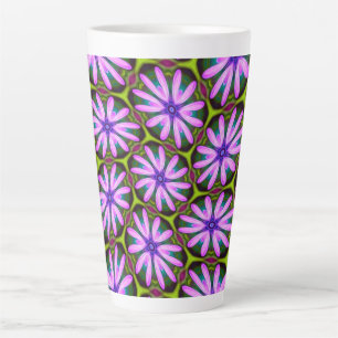 Tasse Latte Motifs marguerite violet