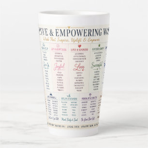 Tasse Latte Mots positifs et stimulants Typographie inspirante