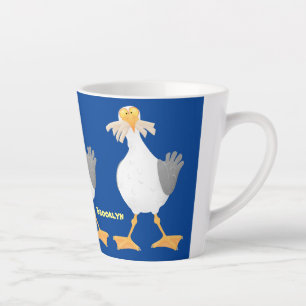 Tasse Latte Mouette drôle avec frites dessin animé