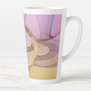 Tasse Latte Mouvements Abstraits Art Fractal Moderne Rose Doré