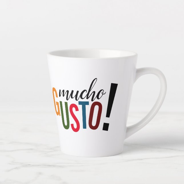 Tasse Latte Mucho Gusto coloré ! Ravi de vous rencontrer (Droite)