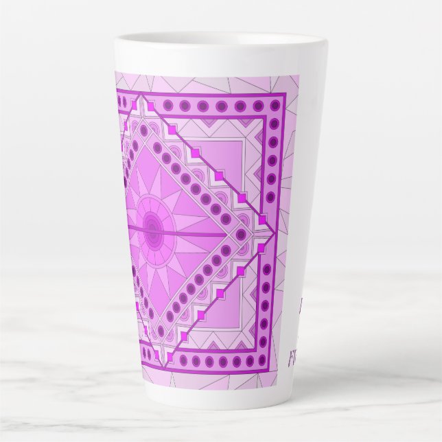 TASSE LATTE MUGUE D'ART DÉCORATIF VIOLET  (Devant)