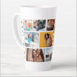 Tasse Latte Multi Photo Collage Modern Personalized Name<br><div class="desc">Multi Photo Collage Modern Personalized Name Latte Mug features a photo collage of nine of your favorite photos. Personalized with your name in modern black script. Perfect for birthday, Christmas, Mother's Day, Father's Day, Grandparents, brother, sister, best friend and more. PHOTO TIP: center your photos before uploading to Zazzle. Designed...</div>