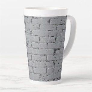 Tasse Latte Mur en briques peintes en gris
