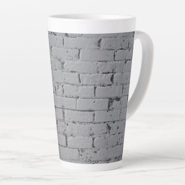 Tasse Latte Mur en briques peintes en gris (Angle droit)