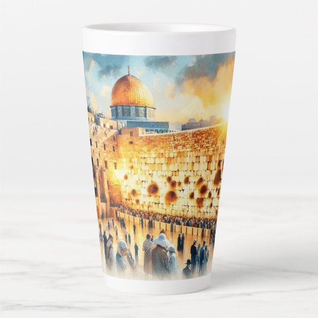 Tasse Latte Mur occidental Jérusalem (Devant)