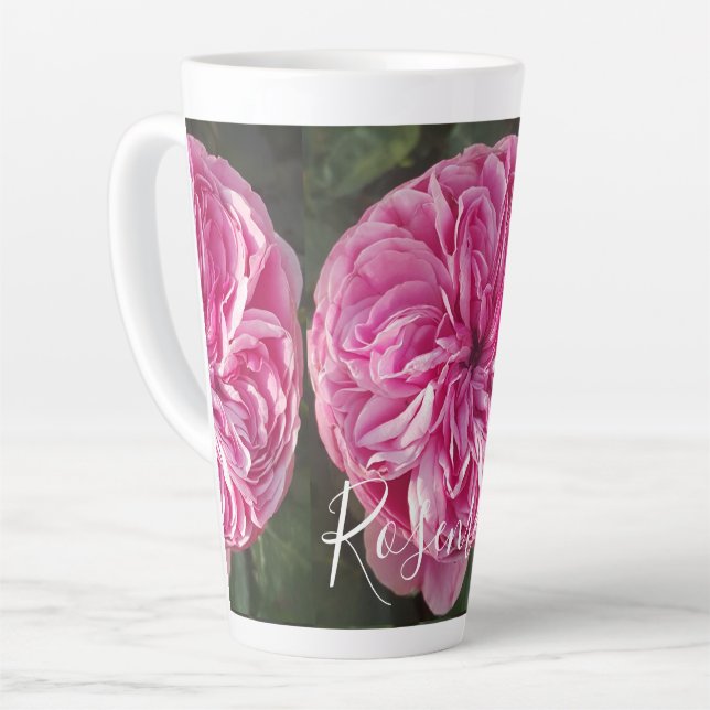 Tasse Latte Musique à fleurs Vintage rose Rose (Angle gauche)
