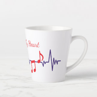Tasse Latte Musique dans mon cœur