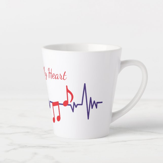 Tasse Latte Musique dans mon cœur (Droite)