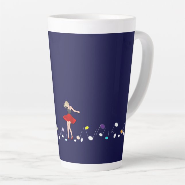 Tasse Latte musique, danse, romantique (Angle droit)