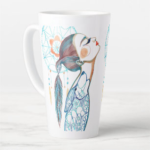 Tasse Latte Musique d'art amérindienne Lady