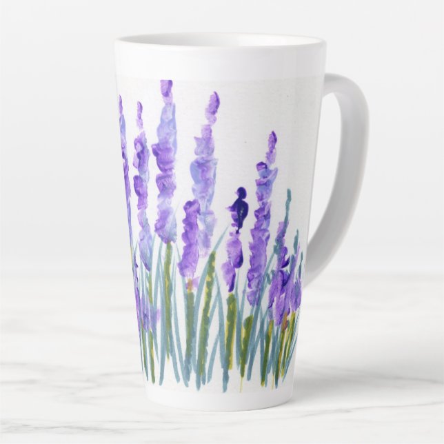 Tasse Latte Musique de champ de lavande (Angle droit)