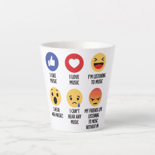Tasse Latte Musique Emojis