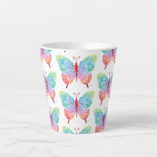 Tasse Latte Musique en latte de papillon