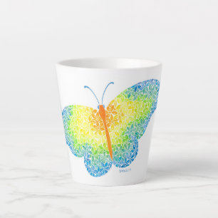 Tasse Latte Musique en latte de papillon
