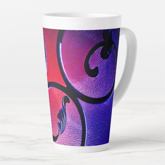 Tasse Latte Musique Feuille arc-en-ciel (Angle droit)