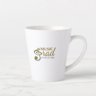 Tasse Latte Musique Grad Gold Treble Clef Graduate Singer