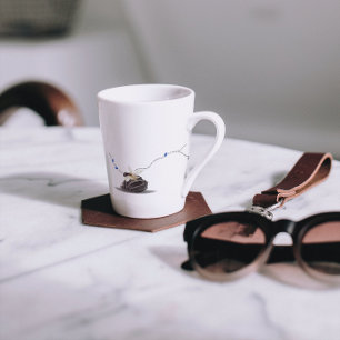 Tasse Latte Musique unique de Noël blanc personnalisée disant