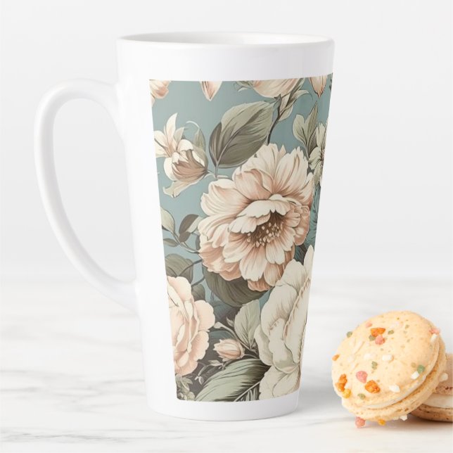 Tasse Latte Muted Botanical Dream (En situation)