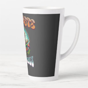 Tasse Latte Namaste Yoga Grenouille Art Psychédélique Rétro