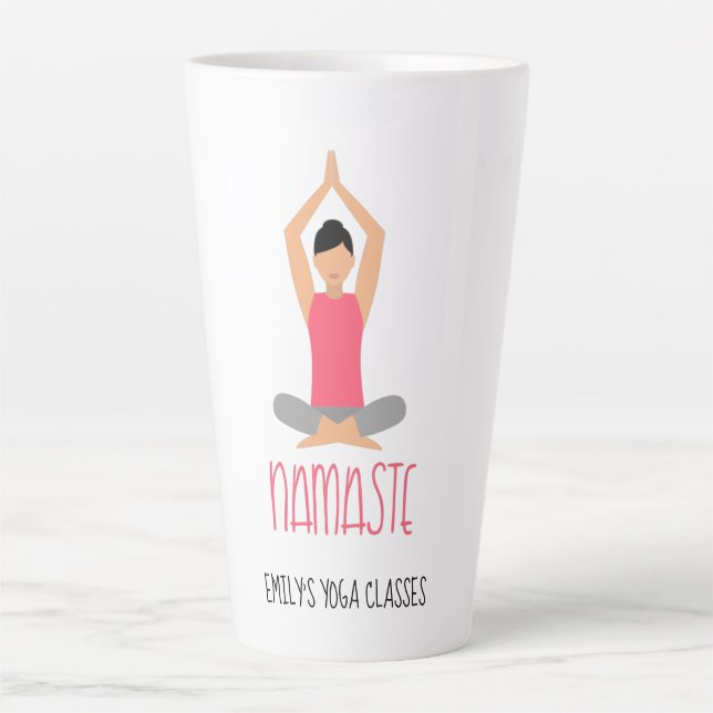 Tasse Latte Namaste Yoga Pose Nom commercial (Devant)
