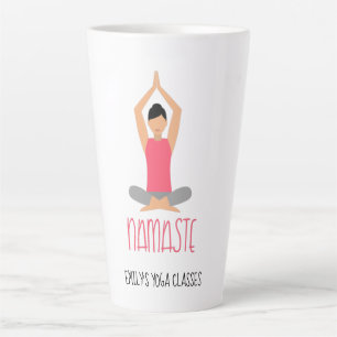 Tasse Latte Namaste Yoga Pose Nom d'entreprise