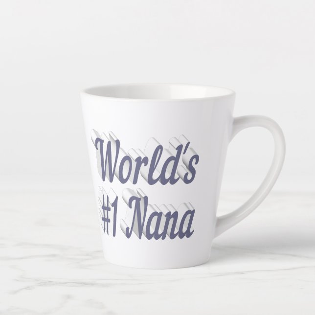 Tasse Latte Nana gris texte Fête des mères (Droite)