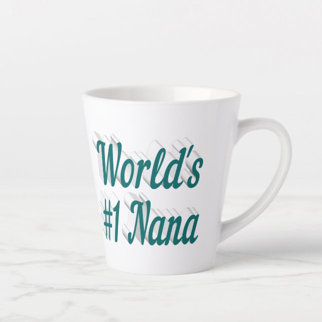 Tasse Latte Nana texte vert Fête des mères (Droite)