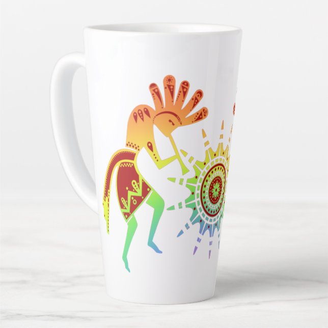 Tasse Latte Native Americans Culture - Sun Dancing Kokopelli 4 (Angle gauche)