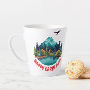 Tasse Latte Nature Montagne Rivière "JOYEUX JOUR DE LA TERRE !