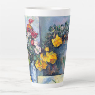 Tasse Latte Nature morte Fleurs dans un vase par Paul Cezanne