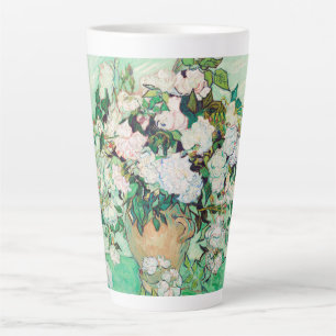 Tasse Latte Nature morte Roses dans un vase par Vincent van Go