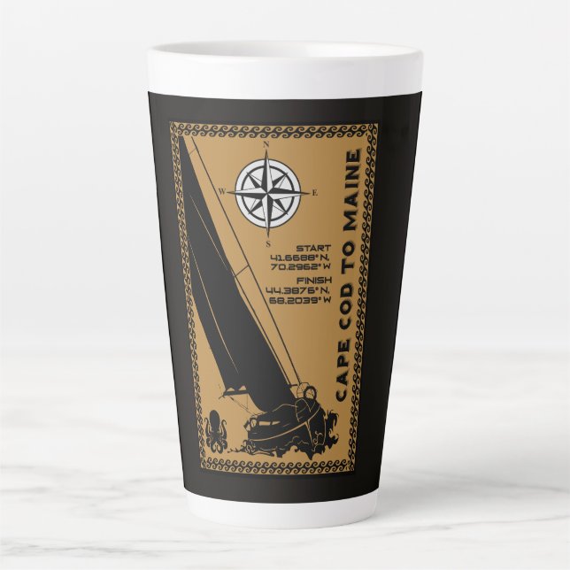 Tasse Latte Naviguer de Cape Cod au Maine (Devant)