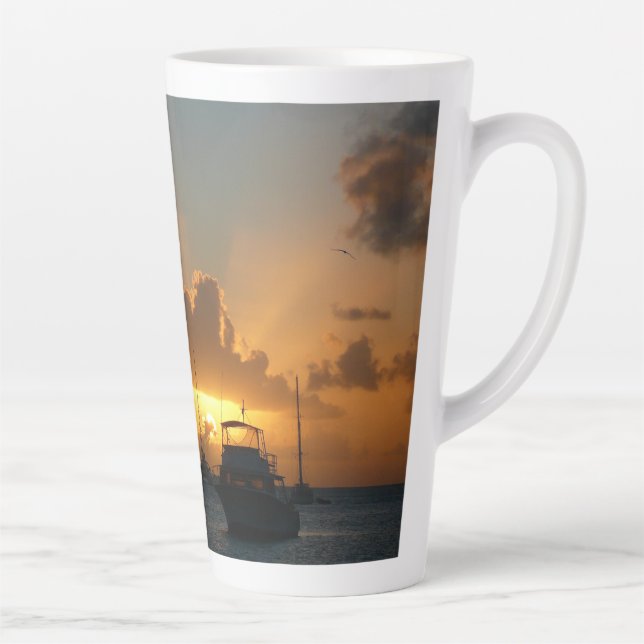 Tasse Latte Navires et Sunset Tropical Seascape (Droite)