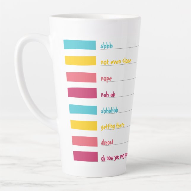 Tasse Latte Ne Parle Pas ! Mignonne colorée (Gauche)