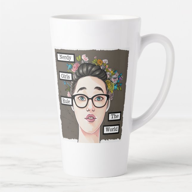 Tasse Latte Nerdy Girls dirigent le monde (Droite)