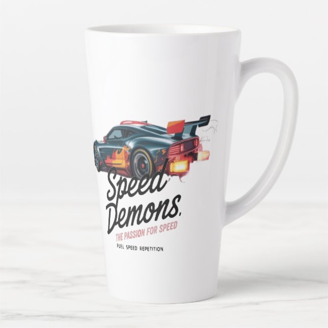 Tasse Latte Nés pour courir, forcés de travailler (Droite)