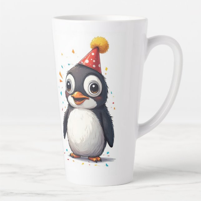 Tasse Latte New year, love, birds, penguins (Droite)
