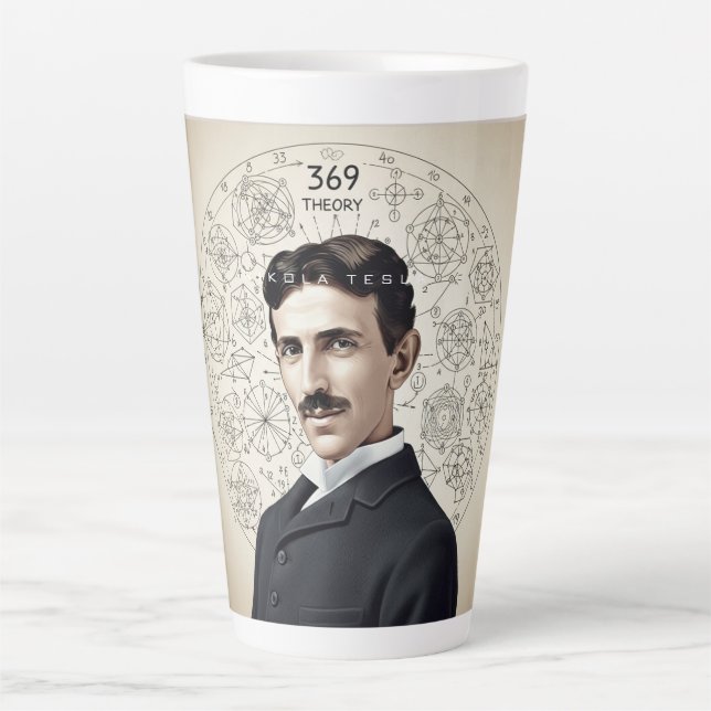 Tasse Latte Nikola Tesla - 369 The key to the universe (Devant)