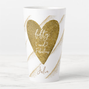 Tasse Latte N'importe quel âge 50 50 & Fabulous Gold Parties s