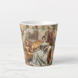 Tasse Latte Noblewoman et Chat Vintage Magnifique, Classique