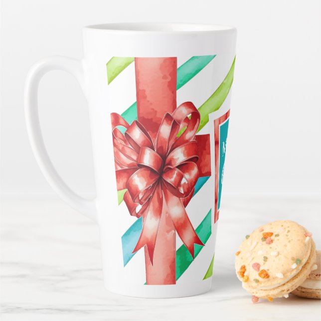 Tasse Latte Noël aquarelle (En situation)