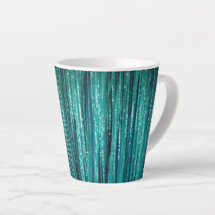 Tasse Latte Noël au feuillage de pin sarcelle vert