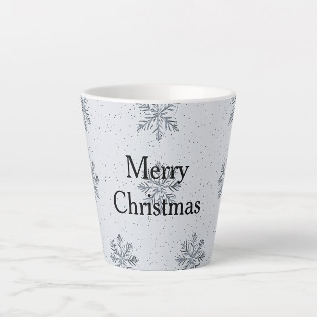 Tasse Latte Noël aux flocons d'argent (Devant)