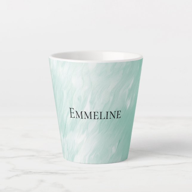 Tasse Latte Noël Chic Monnaie Blanche (Devant)