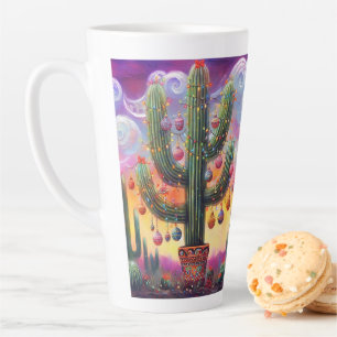 Tasse Latte Noël dans le désert Sud-Ouest Saguaro Cactus